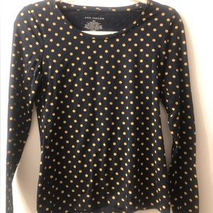 Ann Taylor blouse polka dots